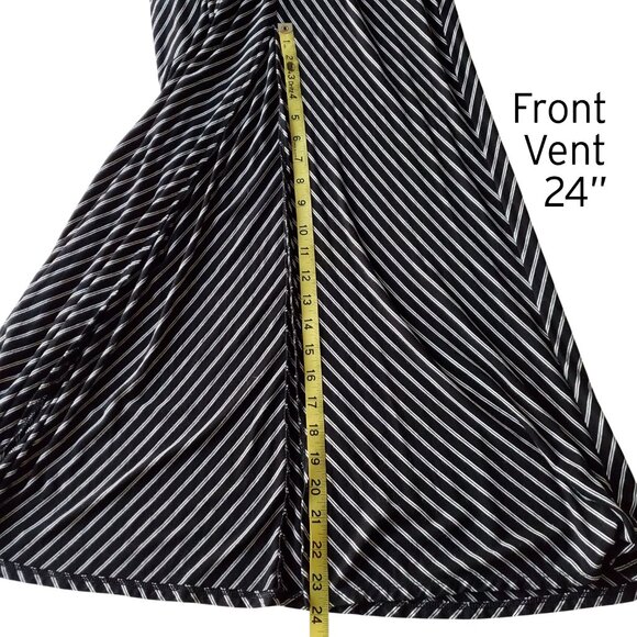 White House Black Market Tie Front BW Chevron Striped Sleeveless Maxi Dress XS - Picture 16 of 16